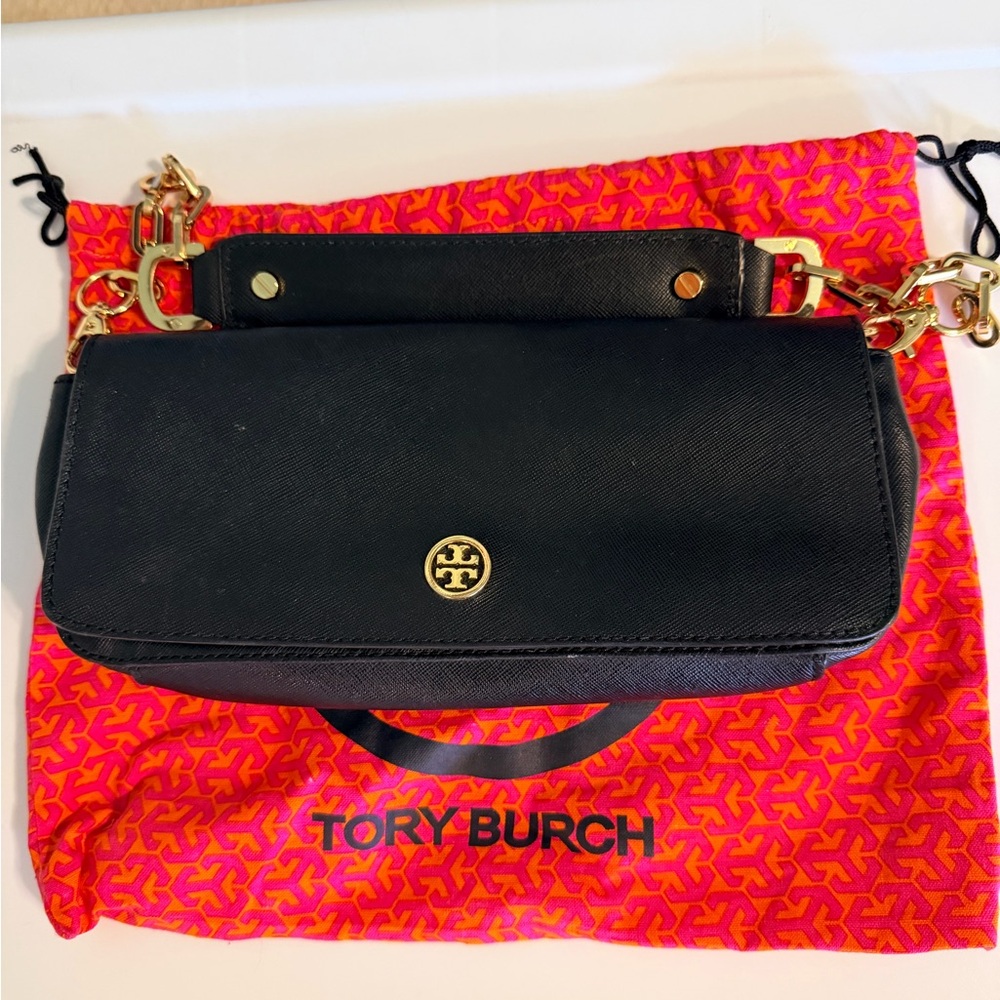 Tory Burch Black Leather Shoulder Bag